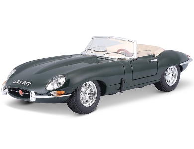 Burago 1961 Jaguar E Cabriolet Green Die-cast - 1:18 Scale