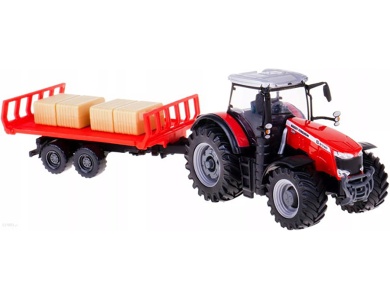Traktor Massey Ferguson 87405 mit Schwungrad & Heuballen-Transporter