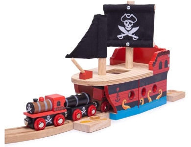 Bigjigs Rail Holzschienen - Piratenschiff
