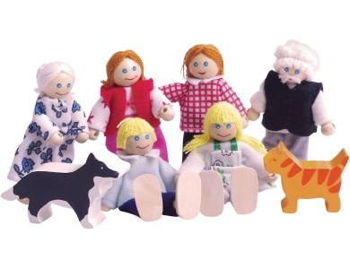 Bigjigs Puppenhaus-Familie aus Holz