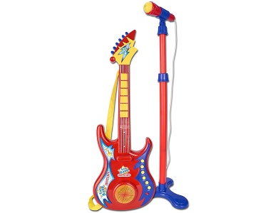 Rockgitarre mit Mikrofon als Verstärker