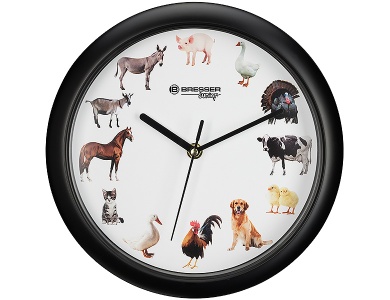 Kinderwanduhr mit Tiergeruschen