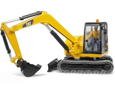 CAT Minibagger mit Bauarbeiter
