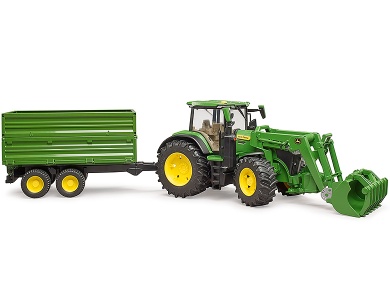 John Deere 7R 350 mit Frontlader & Anhänger