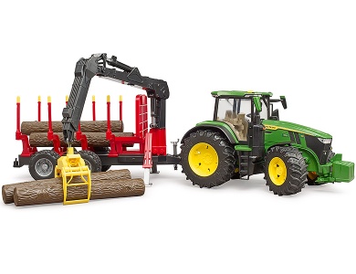 John Deere 7R 350 mit Rückeanhänger
