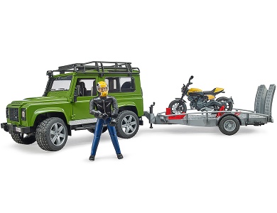 Land Rover Defender mit Ducati Scrambler