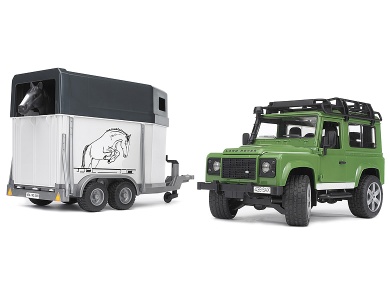 Land Rover Defender Station Wagon mit Pferdeanhnger & Pferd