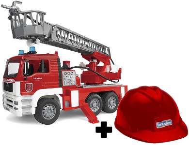 MAN Feuerwehr mit Drehleiter inkl. Spielhelm
