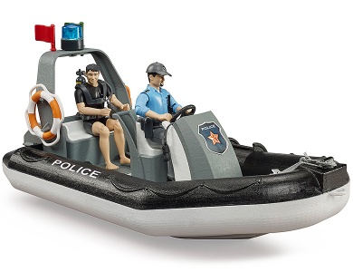 Polizei Schlauchboot und 2 Figuren