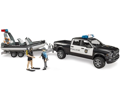 RAM 2500 Polizei mit Schlauchboot