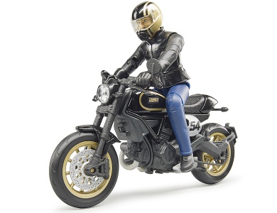 Scrambler Ducati Cafe Racer mit Fahrer