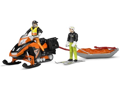 Snowmobil mit Akia-Rettungsschlitten