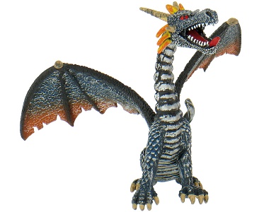 Bullyland 75597 Drache mit 2 Köpfen schwarz 13 cm Fantasy