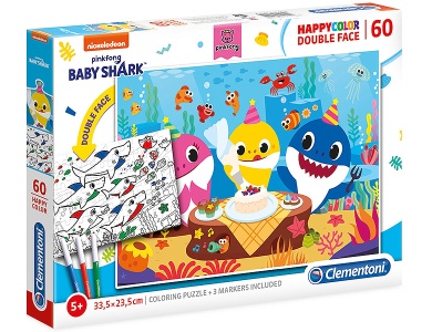 Clementoni Baby Shark Geburtstag zum Ausmalen (60Teile)