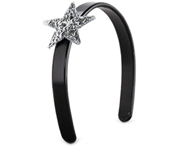 Haarreifen mit Stern Schwarz 36cm