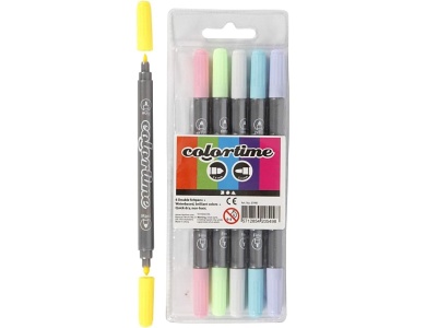 Creativ Company Doppelseitige Marker � Pastellfarben, 6 St�ck.
