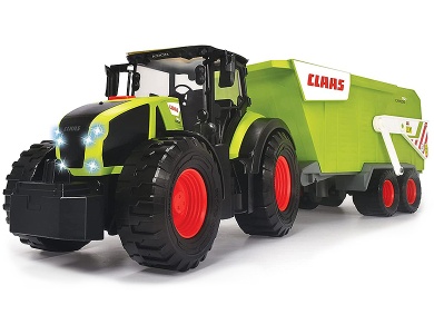 Dickie Traktor Claas mit Anhänger mit Licht & Sound