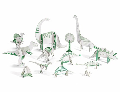 3D Bau- & Malset Dinosaurier