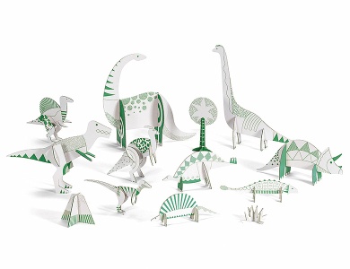 3D Bau- & Malset Dinosaurier