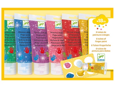 Fingerfarben Glitzer Tuben 6Teile