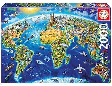 World Landmarks Globe 2000Teile