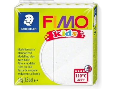 Fimo Kids Modelliermasse Wei Glitzer, 42gr