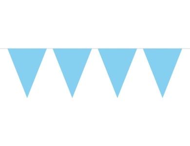 Folat Babyblaue Wimpelkette, 10 m.