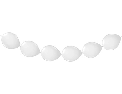 Folat Ballongirlande 8 Stk. weiss 3m
