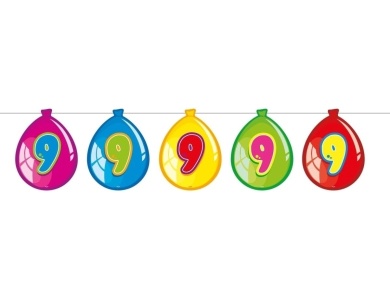 Folat Bunting Line Ballons 9 Jahre, 10mtr.
