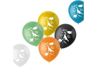 Folat Latexballons Dinosaurier 33 cm, 6St.