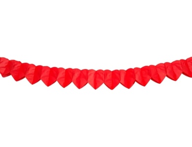 Folat Mini-Papiergirlande � Rotes Herz, 2 m.
