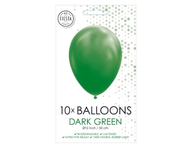 Luftballons Dunkelgrn 30cm, 10Stk.