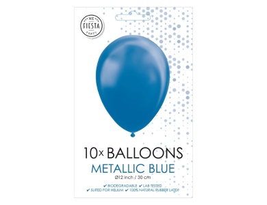 Luftballons Metallic Blau 30cm, 10Stk.