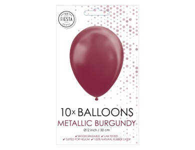 Globos Luftballons Metallic Bordeaux 30cm, 10Stk.