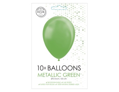 Globos Luftballons Metallic Grn 30cm, 10Stk.