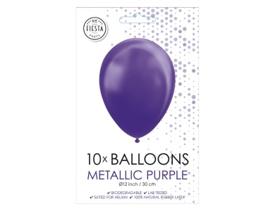 Globos Luftballons Metallic Lila 30cm, 10Stk.