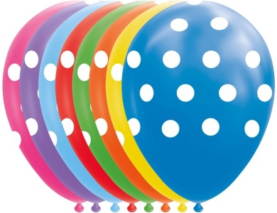 Globos Luftballons Punkte Mix Farben 30cm, 8St.