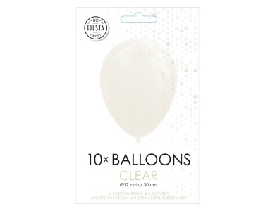Globos Luftballons Transparent 30cm, 10 Stk.