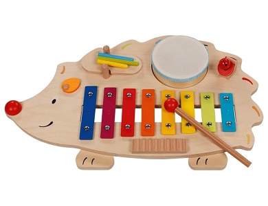 Musikstation Igel mit Notenheft
