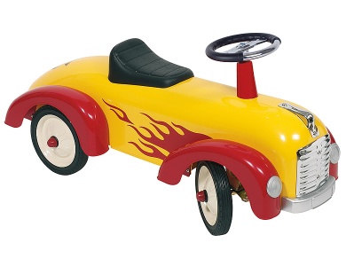 Rutscherfahrzeug mit Flammen