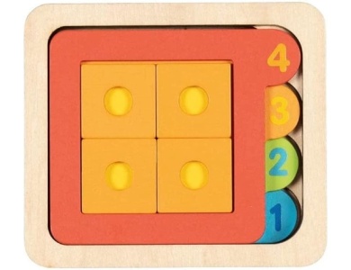 Schichtenpuzzle Zahlen und geometrische Formen 15Teile