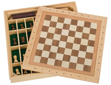 Spiele-Set Schach, Dame und Mühle