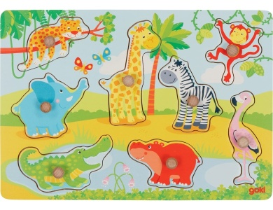 Steckpuzzle Afrikanische Tierkinder 8Teile