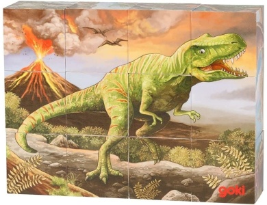 Wrfelpuzzle Dinosaurier 12Teile
