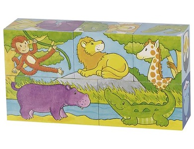 Wrfelpuzzle Safari und Arktis 5Teile
