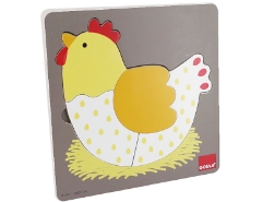 Holzpuzzle 3 Stufen Huhn