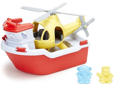 Rettungsboot mit Helikopter