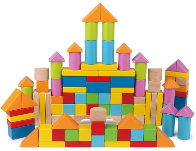 Kunterbunte Holzbausteine 101Teile