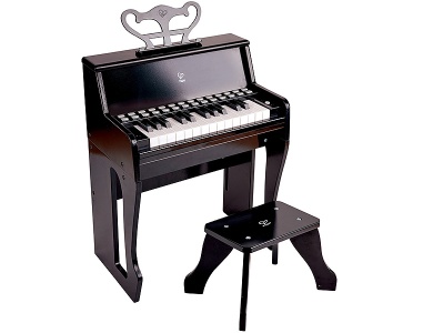 Leuchttasten-Piano mit Hocker Schwarz