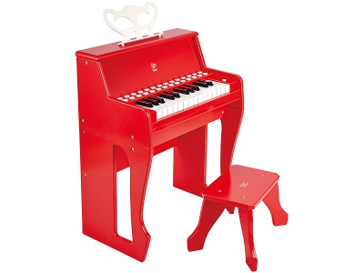 Leuchttasten-Piano mit Hocker Rot